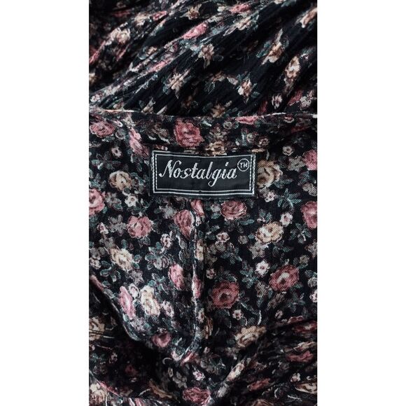 VTG 90s Nostalgia Grunge Prairie Boho Cottagecore Calico Floral Paneled Dress - Picture 3 of 9